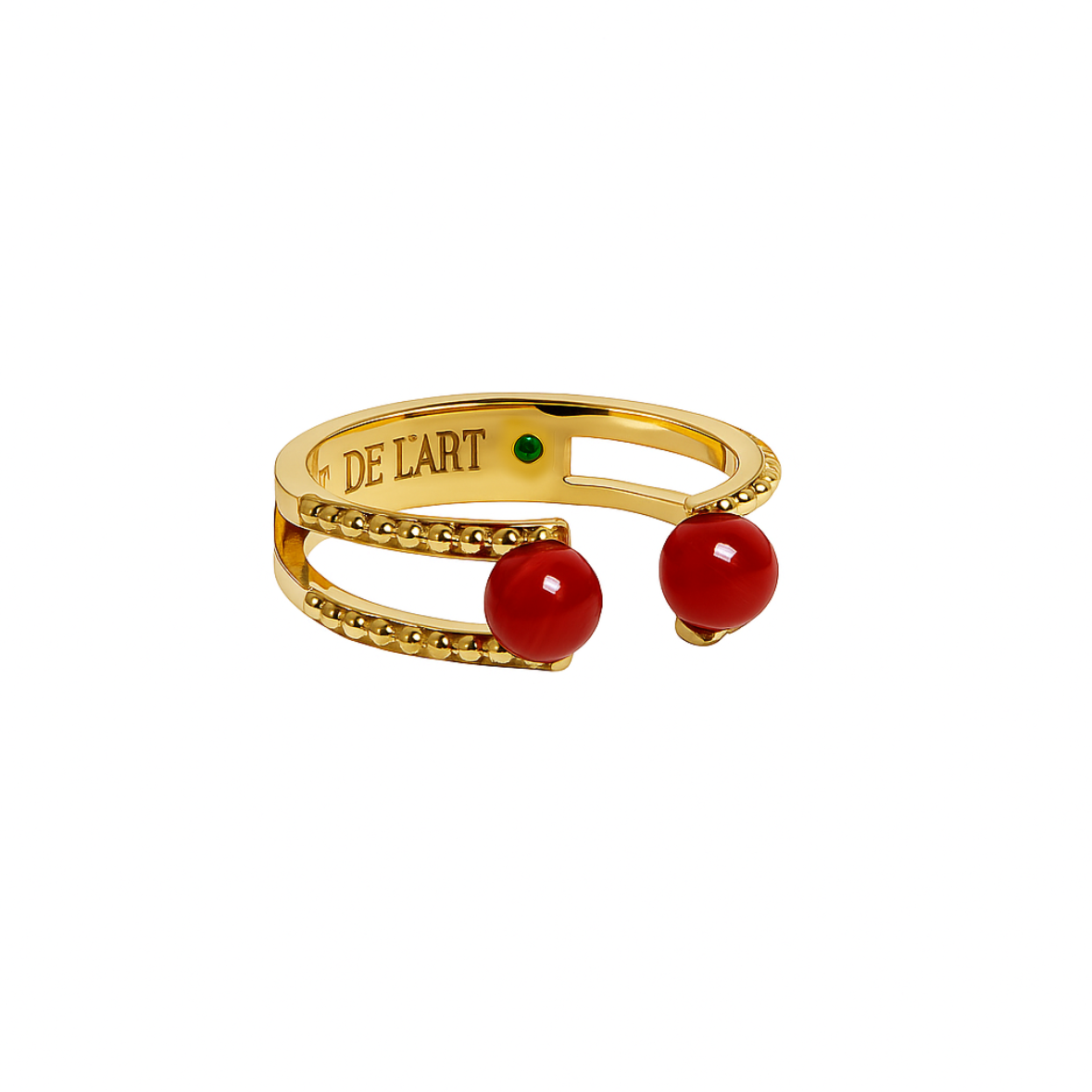L’Univers Del’art - 18K Gold & Red Agate Stones