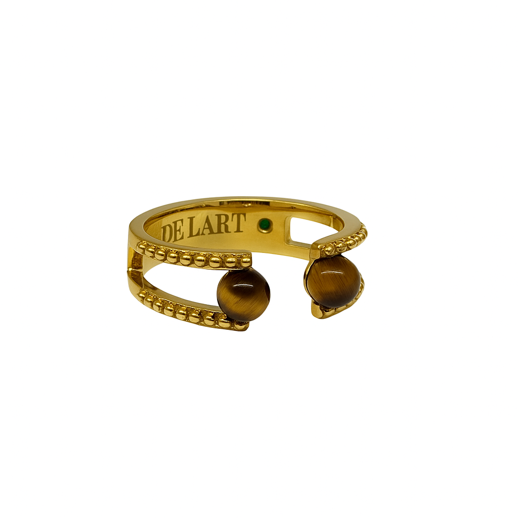 L’Univers De L’art - 18K Gold & Tiger eye stones