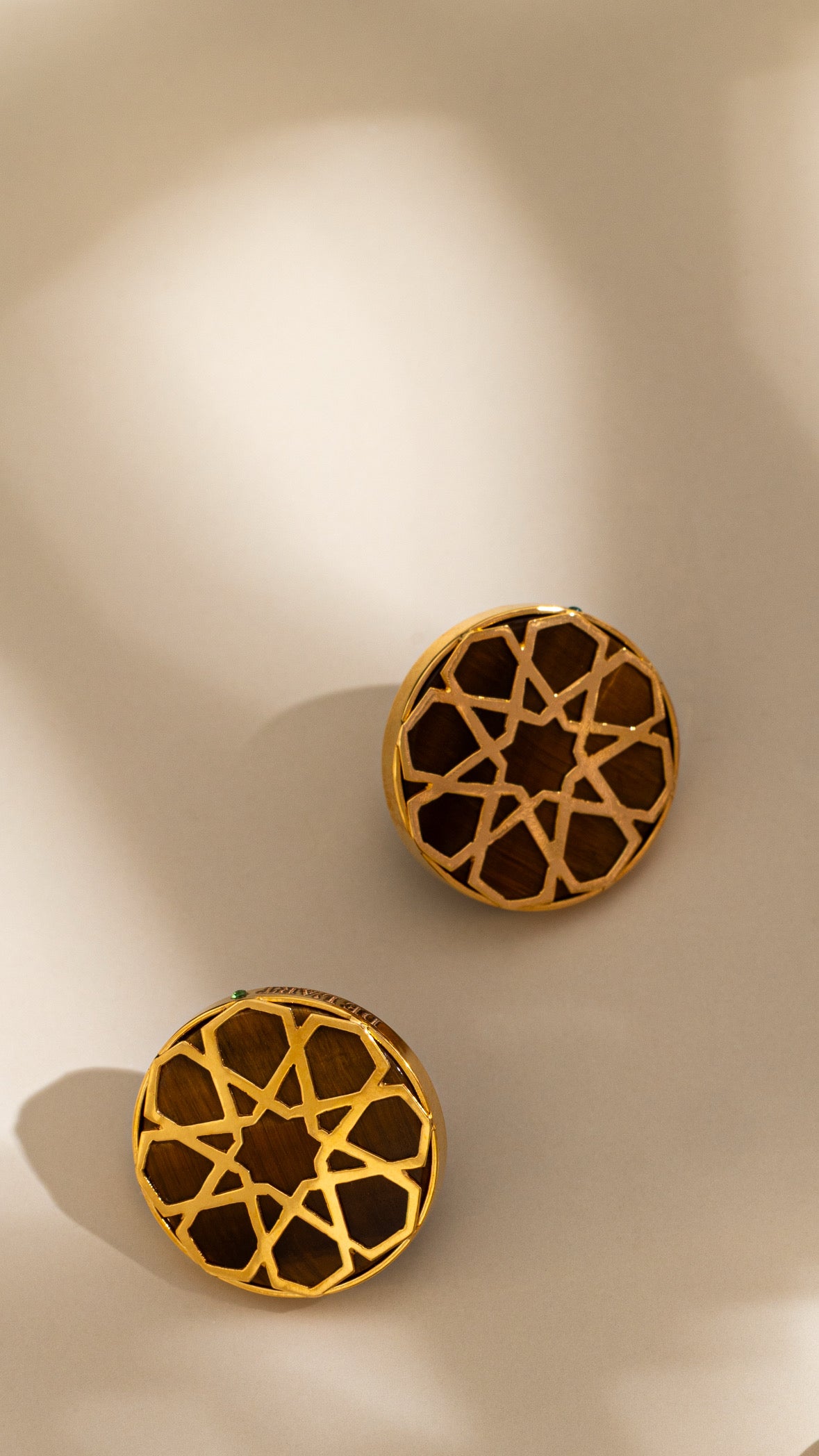 Arabie Earrings 18k Gold with Tiger eye